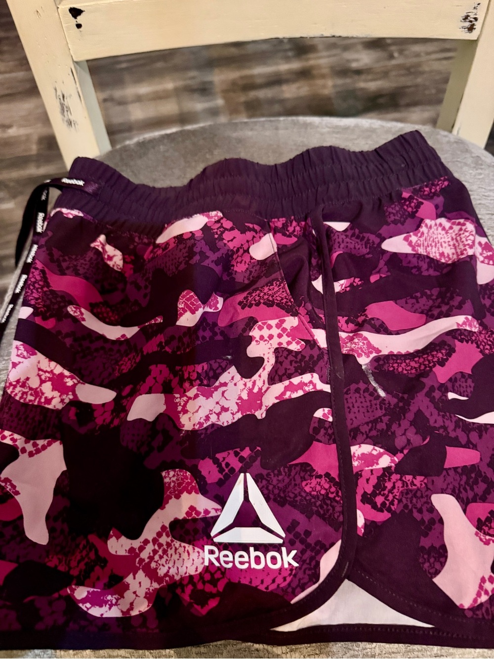 Reebok Purple/Pink Camo Running Shorts with Liner and pockets